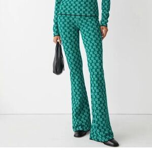 & Other Stories Flared Jacquard Trousers size S